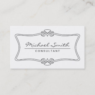 Elegant Professional Vintage Art Deco White Business Card