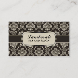 Elegant Professional Vintage Damask Floral Pattern Business Card