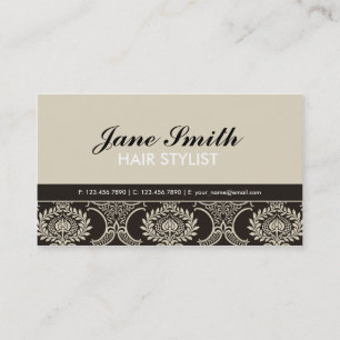 Elegant Professional Vintage Retro Damask Floral Business Card