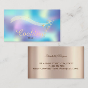 Elegant Professional,Whisk,Cooking,Holographic Business Card