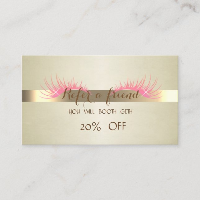 Élégant Professionnel, Faux Lashes Carte de recomm (Devant)