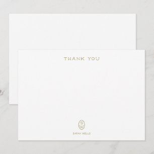 Élégant professionnel Monogramme blanc Merci Ca