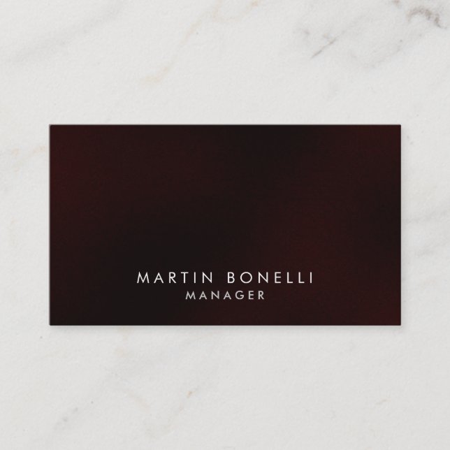 Élégant professionnel rouge foncé Carte de visite (Devant)