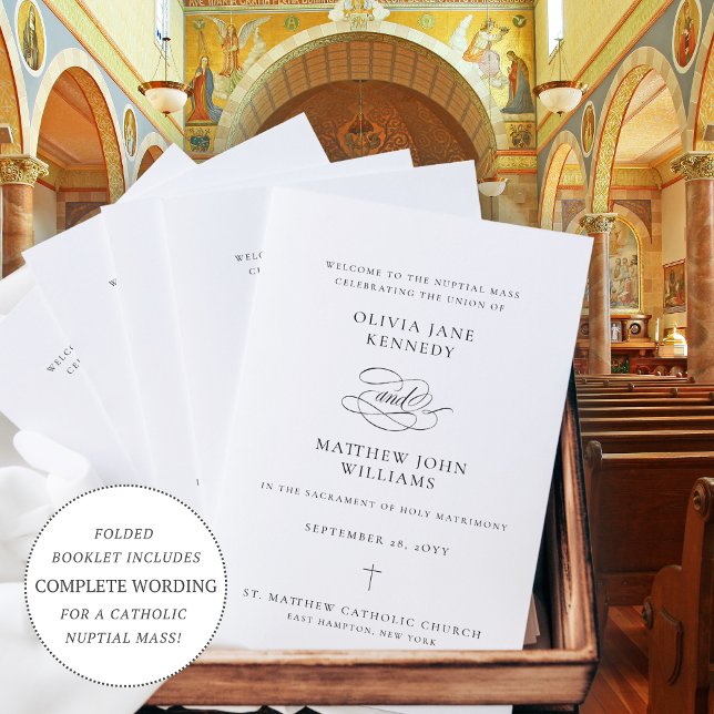Élégant programme de cérémonie de la messe des Mar (Créateur téléchargé)