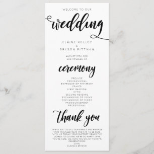 Élégant programme de cérémonie de mariage