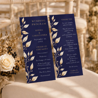 Élégant programme de mariage à bordure botanique N