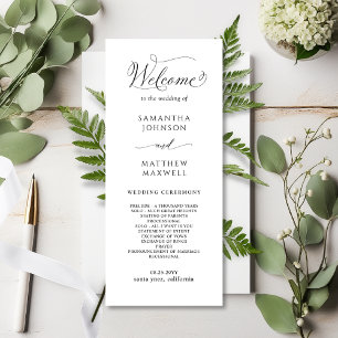 Élégant programme de mariage avec belle calligraph