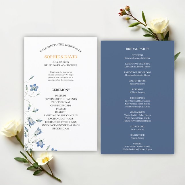 Élégant programme de mariage budgétaire floral (Créateur téléchargé)