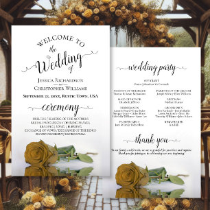 Élégant programme de mariage budgétaire or ou rose