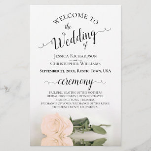 Élégant programme de mariage budgétaire pour Rose
