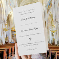 Élégant programme de mariage catholique plié en pl