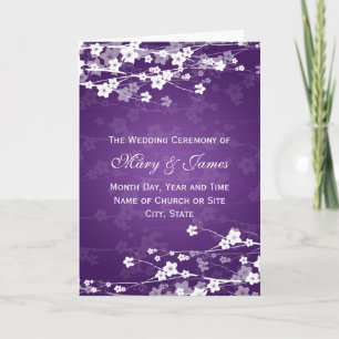 Élégant programme de mariage Cherry Blossom Purple