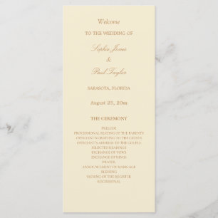 Élégant programme de mariage crème beige