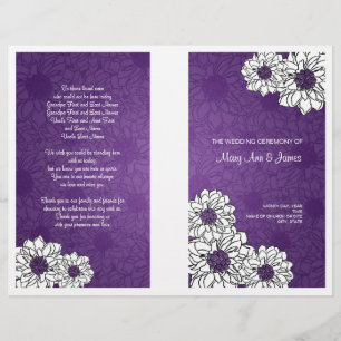 Élégant programme de mariage Dahlia Floral Purple