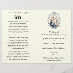 Élégant programme de mariage de masse latine catho