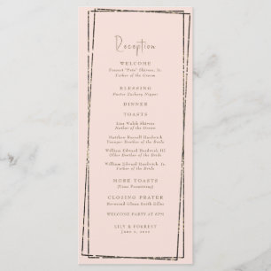 Élégant programme de mariage de réception de brous