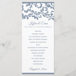 Élégant programme de mariage   Dusty Blue