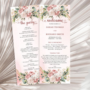 Élégant Programme de Mariage Floral Eucalyptus Ros