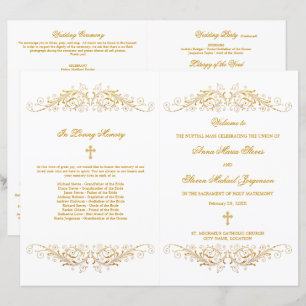 Élégant programme de mariage Gold Flourish