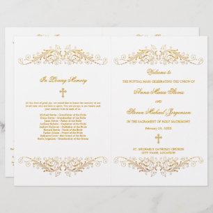 Élégant programme de mariage Gold Flourish
