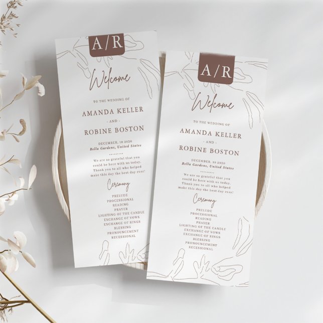 Élégant programme de mariage minimaliste Abstrait (Créateur téléchargé)