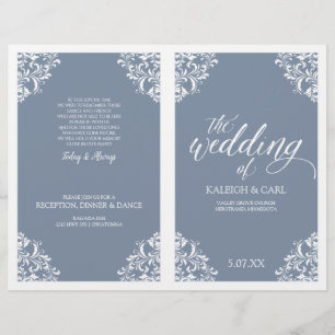 Élégant programme de mariage -Nadine (Dusty Blue)