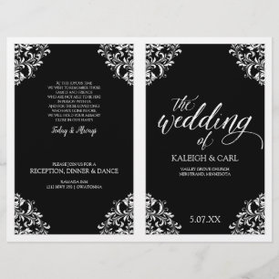 Élégant programme de mariage - Nadine (Noir)2