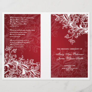 Élégant programme de mariage Vintage torrents roug