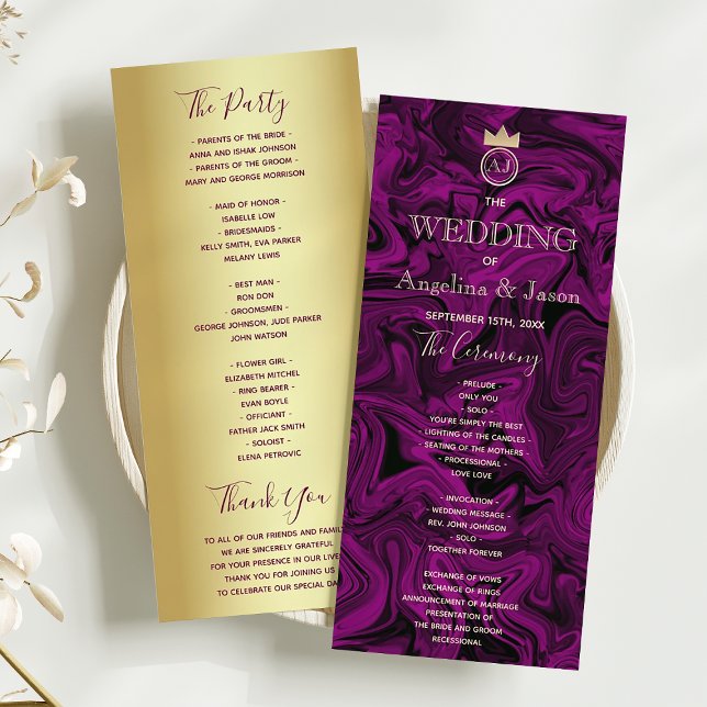 Élégant programme de mariage violet (Créateur téléchargé)