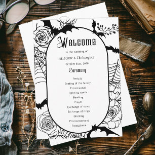 Élégant programme gothique de mariage floral