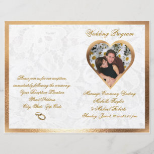 Élégant programme personnalisable de mariage photo