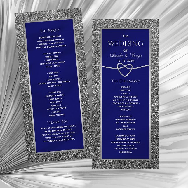 Élégant Programme Royal Blue Wedding (Créateur téléchargé)
