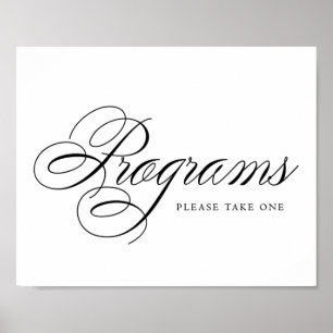 Elegant Programs Black Script Horizontal Table Poster