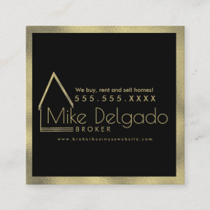 Elegant Property Manager Home Sales Broker    Square Business Card