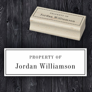 Elegant Property Of Custom Name Book Library Rubber Stamp