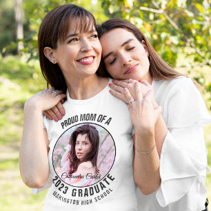 Elegant Proud Graduate Mom Custom Photo T-Shirt