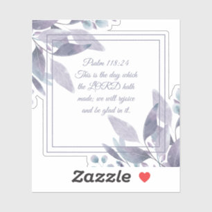 Elegant Psalm 118:24 This is the Day Purple Floral