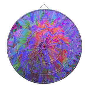 Elegant Psychedelic Decorative Dahlia Flower Dartboard