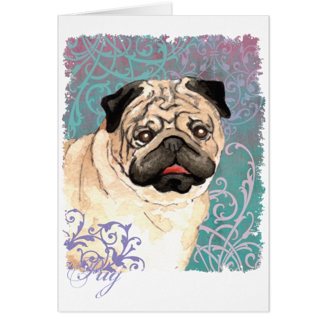 Elegant Pug Card (Front)
