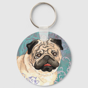 Elegant Pug Keychain