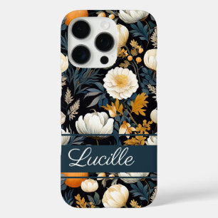 Elegant Pumpkin and flowers fall pattern iPhone 16 Pro Case