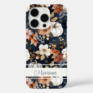 Elegant Pumpkin and flowers fall pattern iPhone 16 Pro Case
