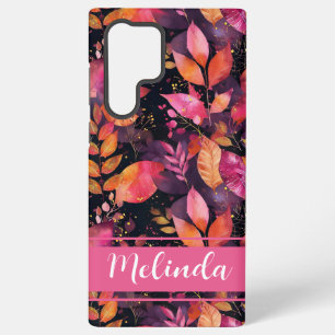 Elegant Pumpkin and flowers fall pattern Samsung Galaxy Case