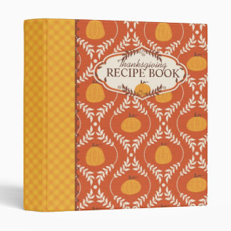 Elegant Pumpkin Damask Print for Thanksgiving Binder