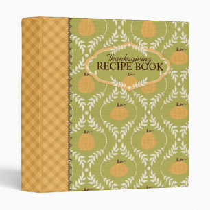 Elegant Pumpkin Damask Print for Thanksgiving Binder