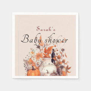 Elegant pumpkin fall Baby shower Napkin