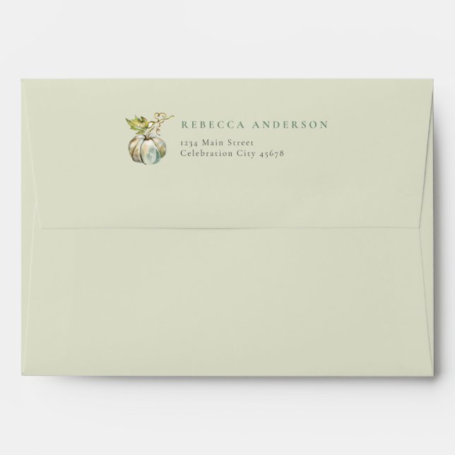 Elegant Pumpkin Fall Bridal Shower Wedding Envelope (Back (Top Flap))
