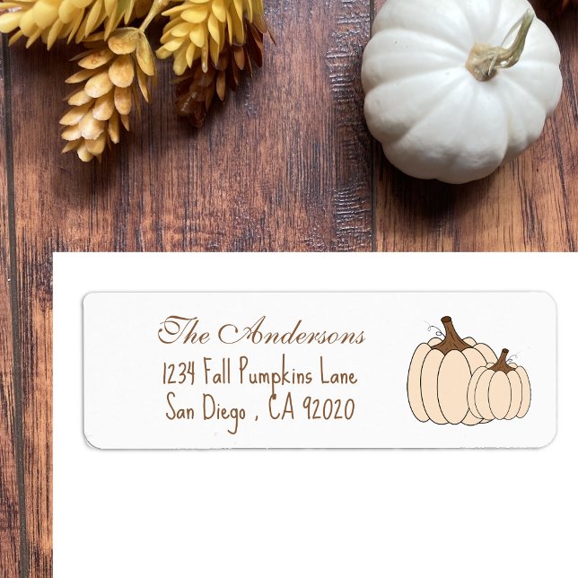 Elegant Pumpkin Fall Return Address Labels  (Creator Uploaded)
