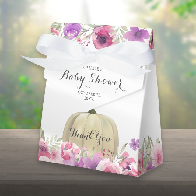 Elegant Pumpkin Floral Baby Shower Favor Box (Elegant Pumpkin Floral Baby Shower Favor Box)