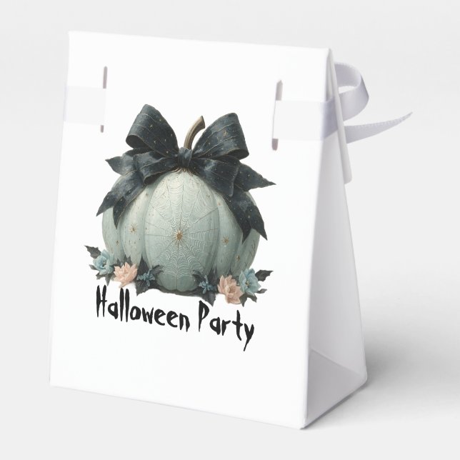Elegant Pumpkin Halloween Party Design Favour Box (Back Side)